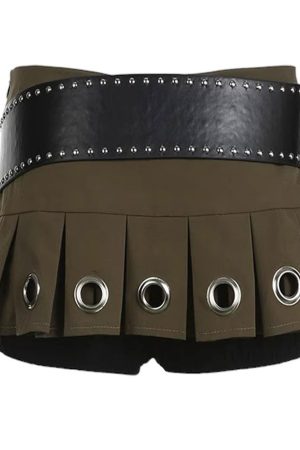 Cute Everyday Outfits, Outfit Inspo Casual Grunge Eyelet Pleated Micro Skirt