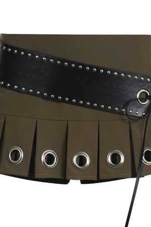 Cute Everyday Outfits, Outfit Inspo Casual Grunge Eyelet Pleated Micro Skirt