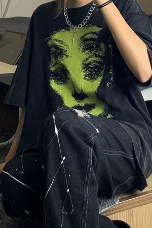 Cute Everyday Outfits, Outfit Inspo Casual Grunge Ghost Face Graphic T-Shirt