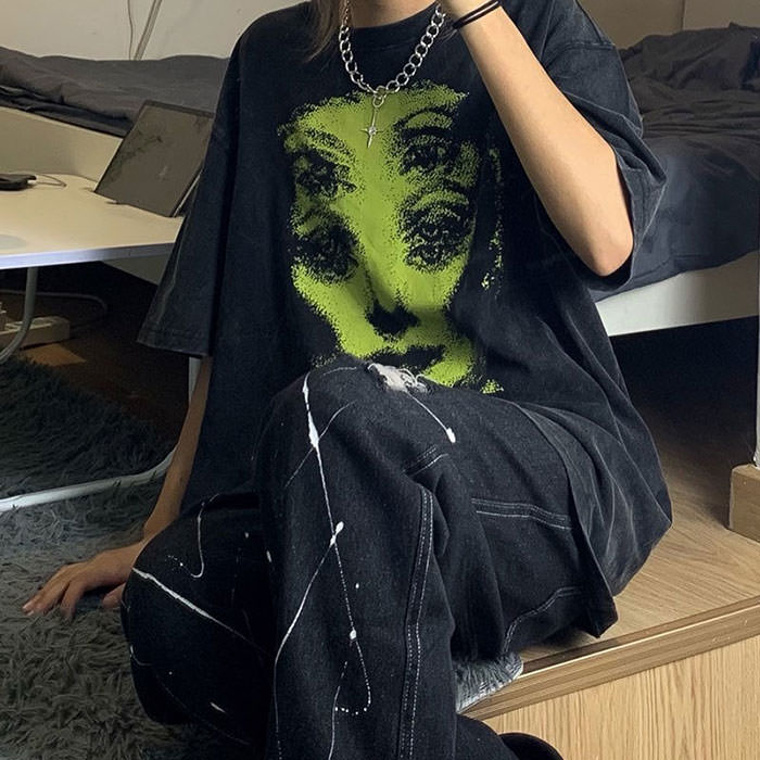 Cute Everyday Outfits, Outfit Inspo Casual Grunge Ghost Face Graphic T-Shirt Cute Everyday Outfits, Outfit Inspo Casual Grunge Ghost Face Graphic T-Shirt