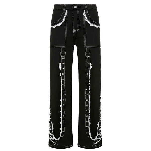 Cute Everyday Outfits, Outfit Inspo Casual Grunge Lace Up Baggy Jeans