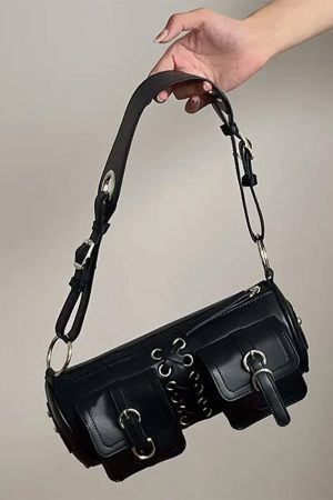 Cute Everyday Outfits, Outfit Inspo Casual Grunge Lace Up Underarm Bag