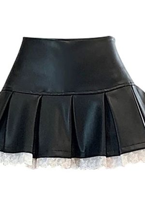 Cute Everyday Outfits, Outfit Inspo Casual Grunge Leather Lace Mini Skirt
