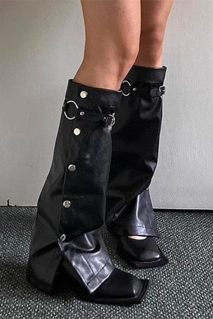 Cute Everyday Outfits, Outfit Inspo Casual Grunge Leather Leg Warmers