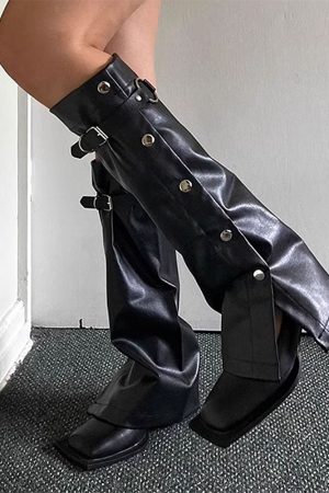 Cute Everyday Outfits, Outfit Inspo Casual Grunge Leather Leg Warmers