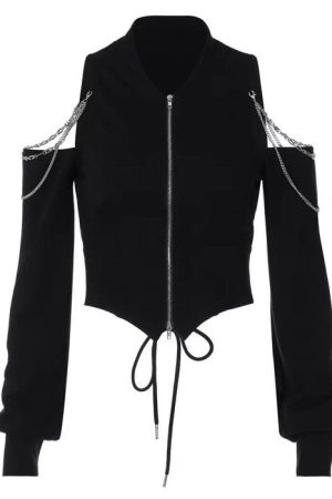 Cute Everyday Outfits, Outfit Inspo Casual Grunge Long Sleeve Chain Top