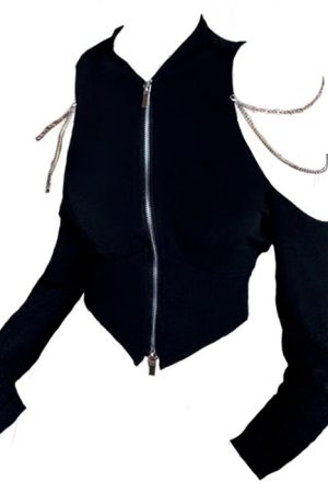 Cute Everyday Outfits, Outfit Inspo Casual Grunge Long Sleeve Chain Top