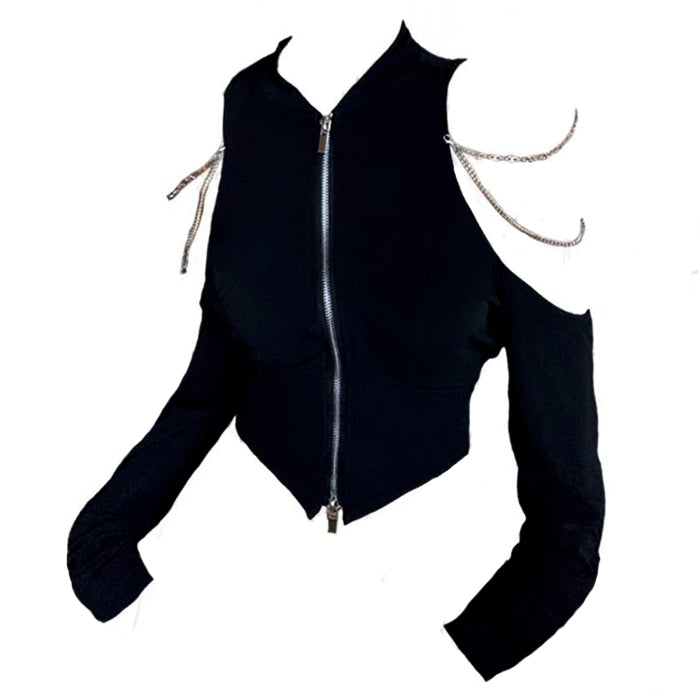 Cute Everyday Outfits, Outfit Inspo Casual Grunge Long Sleeve Chain Top