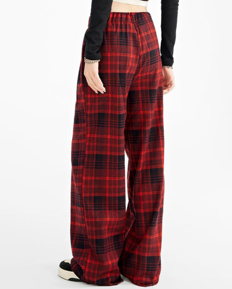 Cute Everyday Outfits, Outfit Inspo Casual Grunge Plaid Pants in Red Cute Everyday Outfits, Outfit Inspo Casual Grunge Plaid Pants in Red