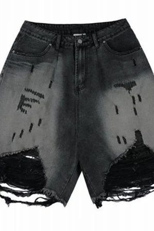 Cute Everyday Outfits, Outfit Inspo Casual Grunge Ripped Denim Shorts