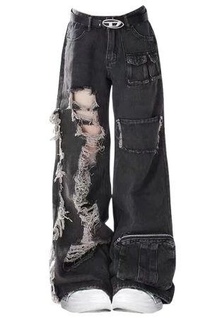 Cute Everyday Outfits, Outfit Inspo Casual Grunge Ripped Jeans in Black