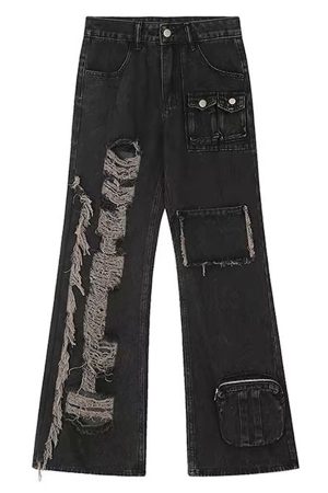 Cute Everyday Outfits, Outfit Inspo Casual Grunge Ripped Jeans in Black