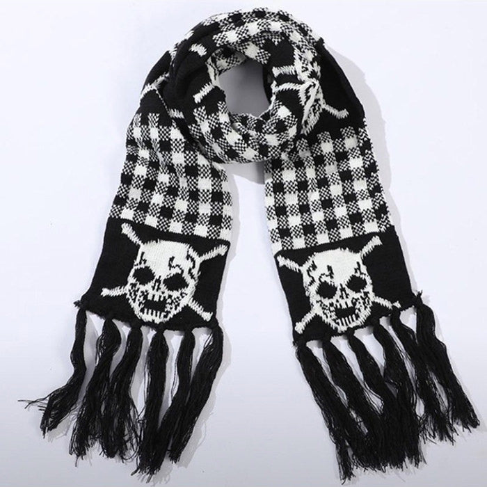 Cute Everyday Outfits, Outfit Inspo Casual Grunge Skull Knitted Scarf Cute Everyday Outfits, Outfit Inspo Casual Grunge Skull Knitted Scarf