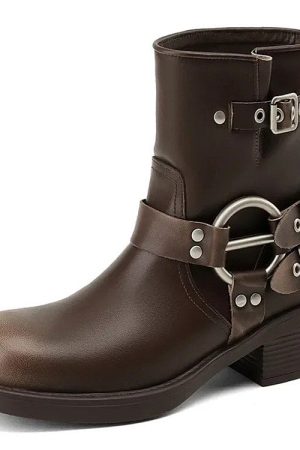 Cute Everyday Outfits, Outfit Inspo Casual Grunge Sleaze Motorcycle Buckle Boots