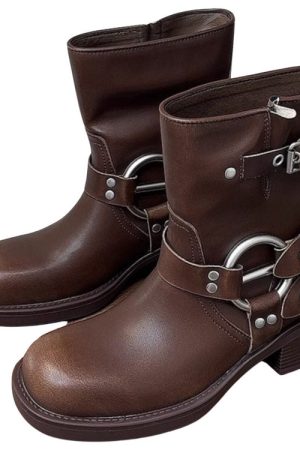 Cute Everyday Outfits, Outfit Inspo Casual Grunge Sleaze Motorcycle Buckle Boots