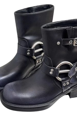 Cute Everyday Outfits, Outfit Inspo Casual Grunge Sleaze Motorcycle Buckle Boots