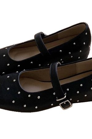 Cute Everyday Outfits, Outfit Inspo Casual Grunge Sleaze Studded Mary Jane Flats