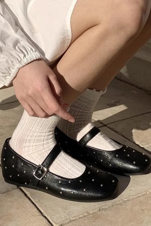 Cute Everyday Outfits, Outfit Inspo Casual Grunge Sleaze Studded Mary Jane Flats