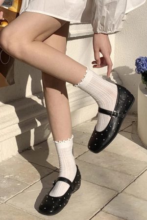 Cute Everyday Outfits, Outfit Inspo Casual Grunge Sleaze Studded Mary Jane Flats