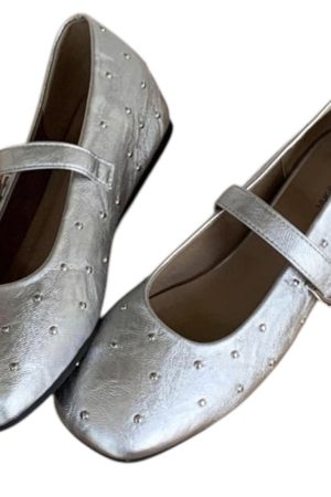 Cute Everyday Outfits, Outfit Inspo Casual Grunge Sleaze Studded Mary Jane Flats