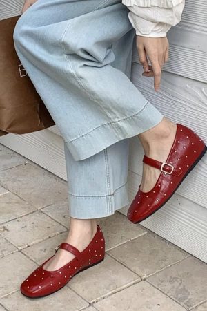 Cute Everyday Outfits, Outfit Inspo Casual Grunge Sleaze Studded Mary Jane Flats