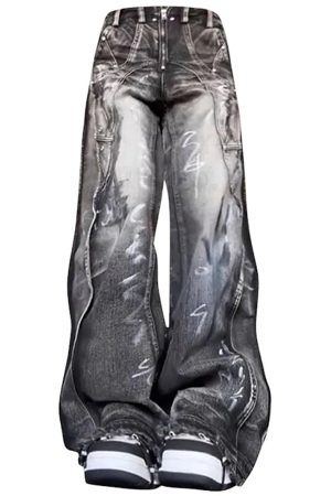 Cute Everyday Outfits, Outfit Inspo Casual Grunge Wide-Leg Cargo Jeans