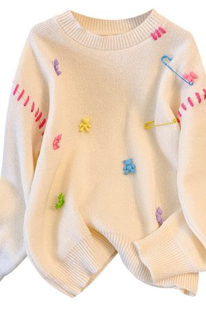 Cute Everyday Outfits, Outfit Inspo Casual Gummy Bear Knit Sweater