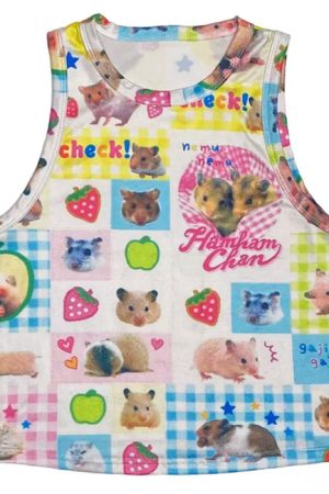 Cute Everyday Outfits, Outfit Inspo Casual Hamster Print 2010s Baby Tee