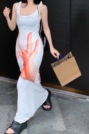 Cute Everyday Outfits, Outfit Inspo Casual Hand Print Baddie Aesthetic Dress