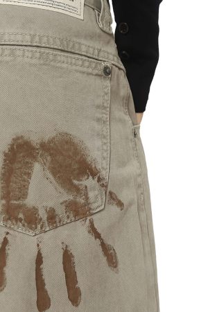 Cute Everyday Outfits, Outfit Inspo Casual Handprint Wide-Leg Jeans