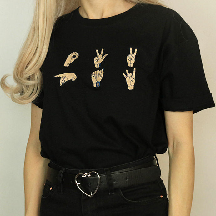 Cute Everyday Outfits, Outfit Inspo Casual Hands Embroidered T-Shirt Cute Everyday Outfits, Outfit Inspo Casual Hands Embroidered T-Shirt