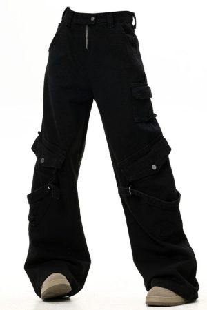 Cute Everyday Outfits, Outfit Inspo Casual Hashtag Drama Black Cargo Jeans