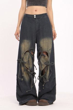 Cute Everyday Outfits, Outfit Inspo Casual Heart Bow Wide Leg Skater Jeans