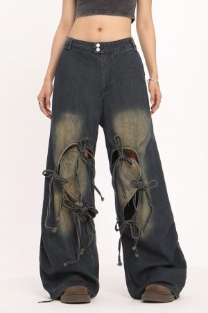 Cute Everyday Outfits, Outfit Inspo Casual Heart Bow Wide Leg Skater Jeans