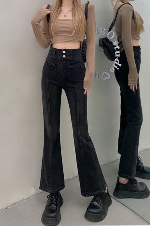 Cute Everyday Outfits, Outfit Inspo Casual Heart Crush Flare Cropped Jeans