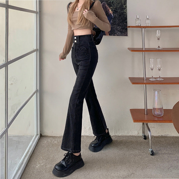 Cute Everyday Outfits, Outfit Inspo Casual Heart Crush Flare Cropped Jeans Cute Everyday Outfits, Outfit Inspo Casual Heart Crush Flare Cropped Jeans