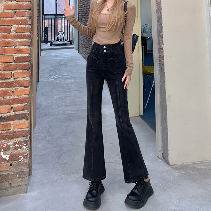Cute Everyday Outfits, Outfit Inspo Casual Heart Crush Flare Cropped Jeans Cute Everyday Outfits, Outfit Inspo Casual Heart Crush Flare Cropped Jeans