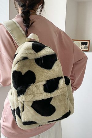 Cute Everyday Outfits, Outfit Inspo Casual Heart Crush Fuzzy Backpack