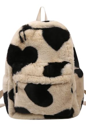 Cute Everyday Outfits, Outfit Inspo Casual Heart Crush Fuzzy Backpack