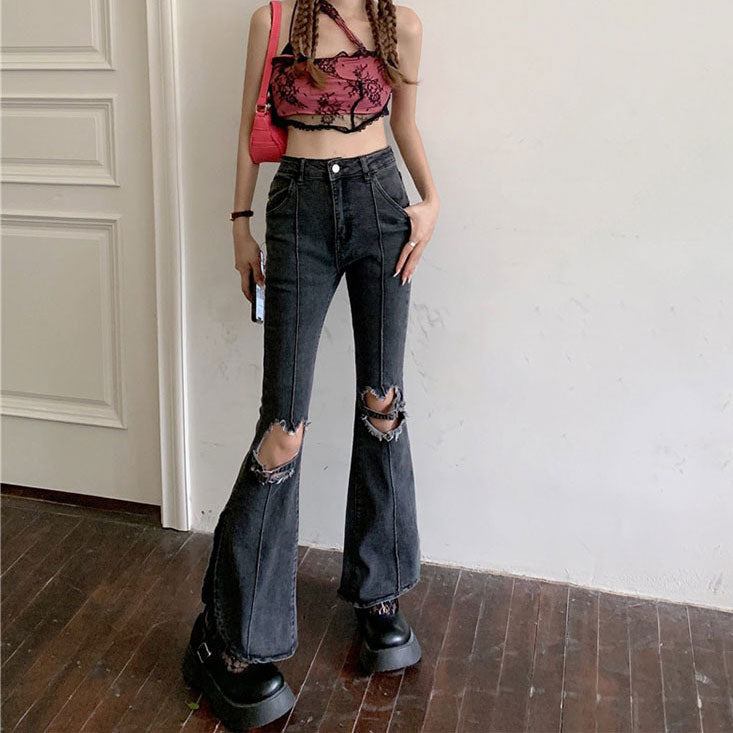 Cute Everyday Outfits, Outfit Inspo Casual Heart Cut Out Grunge Flare Jeans Cute Everyday Outfits, Outfit Inspo Casual Heart Cut Out Grunge Flare Jeans