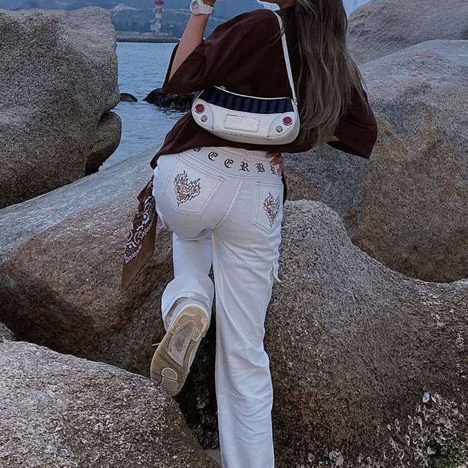 Cute Everyday Outfits, Outfit Inspo Casual Heart Embroidery Cargo Jeans Cute Everyday Outfits, Outfit Inspo Casual Heart Embroidery Cargo Jeans