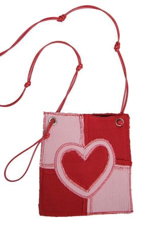 Cute Everyday Outfits, Outfit Inspo Casual Heart Patchwork Purse