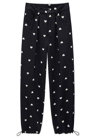 Cute Everyday Outfits, Outfit Inspo Casual Heart Print Balloon Pants
