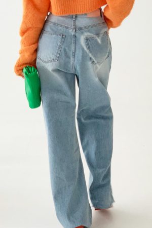 Cute Everyday Outfits, Outfit Inspo Casual Heart Print Pocket Wide Leg Jeans