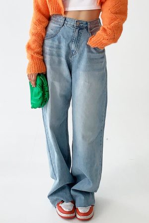 Cute Everyday Outfits, Outfit Inspo Casual Heart Print Pocket Wide Leg Jeans