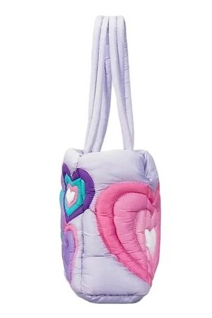 Cute Everyday Outfits, Outfit Inspo Casual Heart Puffer Shoulder Bag