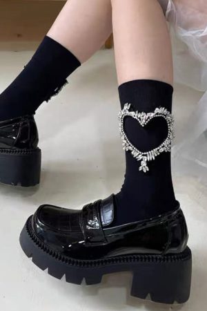 Cute Everyday Outfits, Outfit Inspo Casual Heart Rhinestone Socks