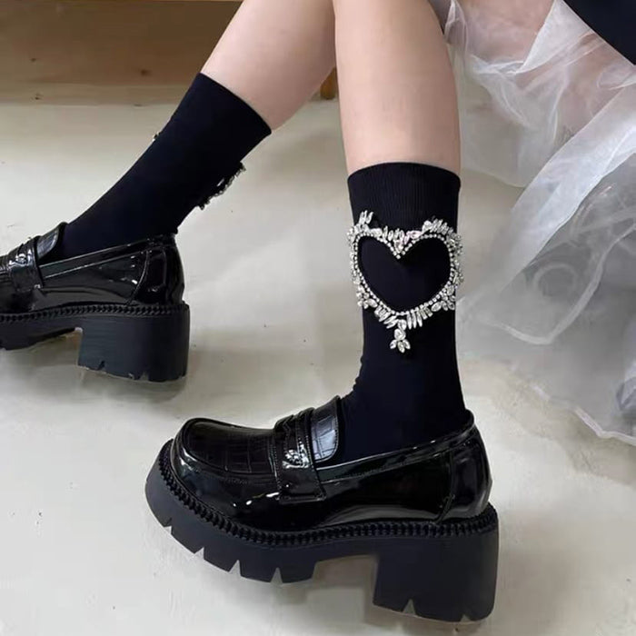 Cute Everyday Outfits, Outfit Inspo Casual Heart Rhinestone Socks