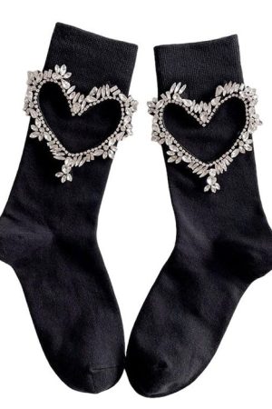 Cute Everyday Outfits, Outfit Inspo Casual Heart Rhinestone Socks
