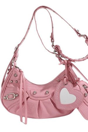 Cute Everyday Outfits, Outfit Inspo Casual Heart Y2K Mini Shoulder Bag